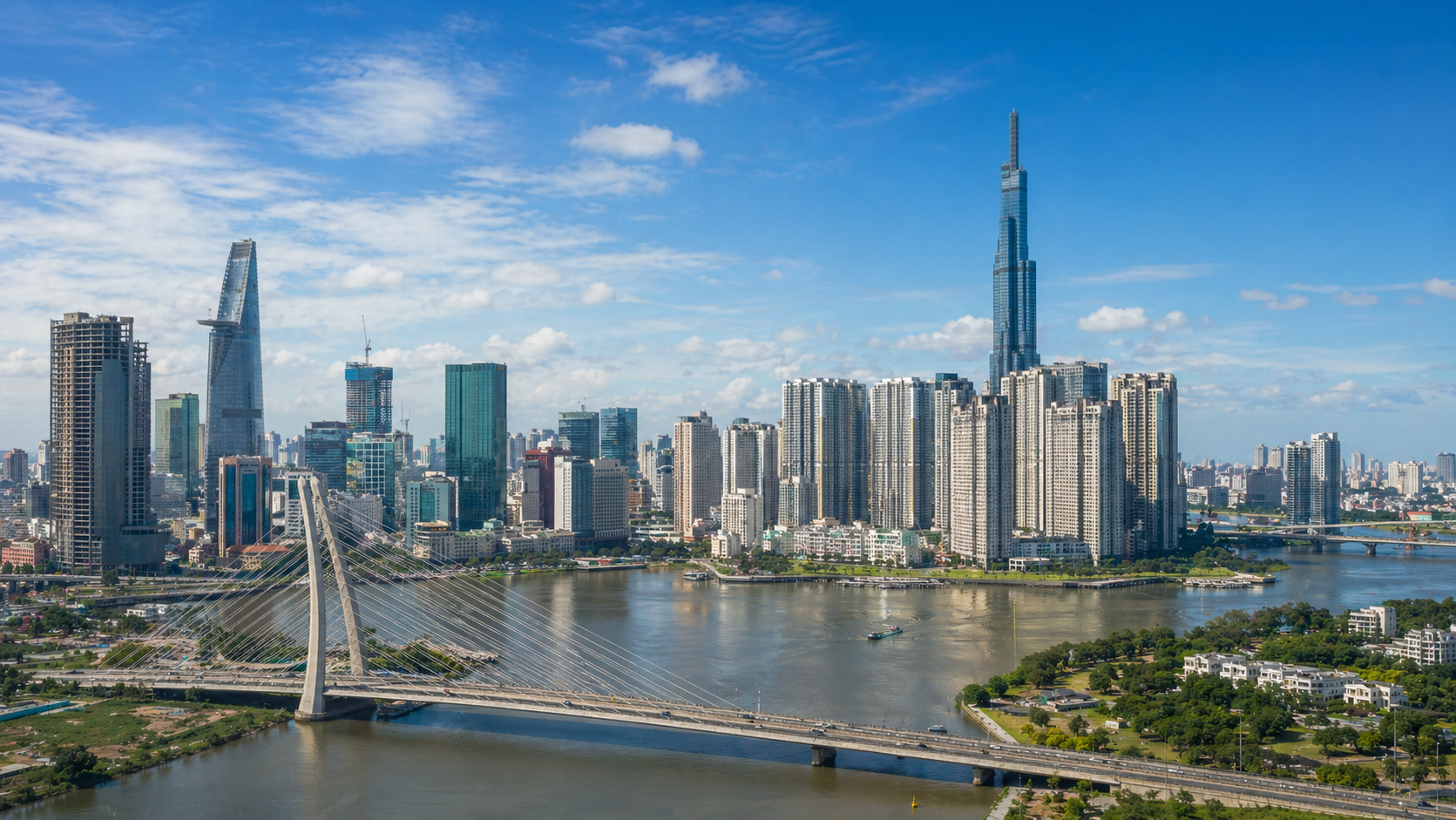 Ho Chi Minh City skyline and riverfront, representing Vietnam factory verification, supply chain due diligence, IP infringement review, commercial disputes, and relationship risk affecting Chinese and Taiwanese operators